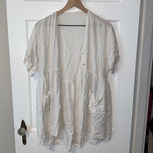 White Button Down Swim CoverUp